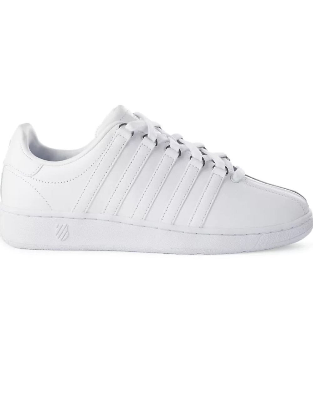 K SWISS Classic Court Open Stripes Sneakers, White, Size 8.5, NEW with box